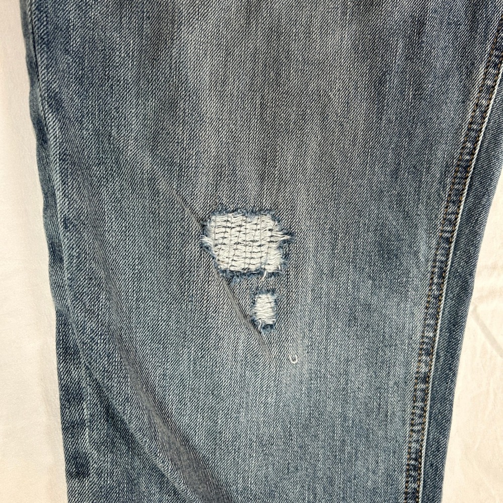 Gap Denim For Good Womens Medium Blue Distressed Relaxed Denim Overalls M - Picture 8 of 11